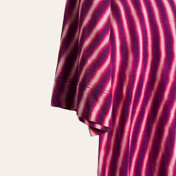 Dries Van Noten Len Lye Pink Striped Print Slit Jersey Maxi Dress Size L - Picture 7 of 13
